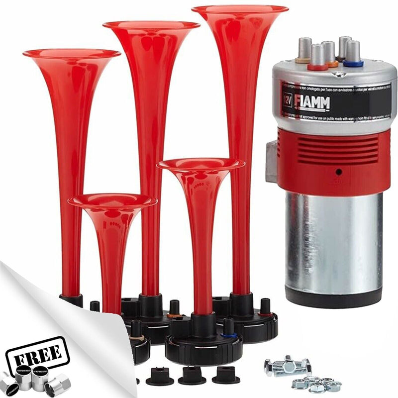 FIAMM Italy 12v Car Van The GodFather Film Tune Sound Musical Air Horn Kit +Caps