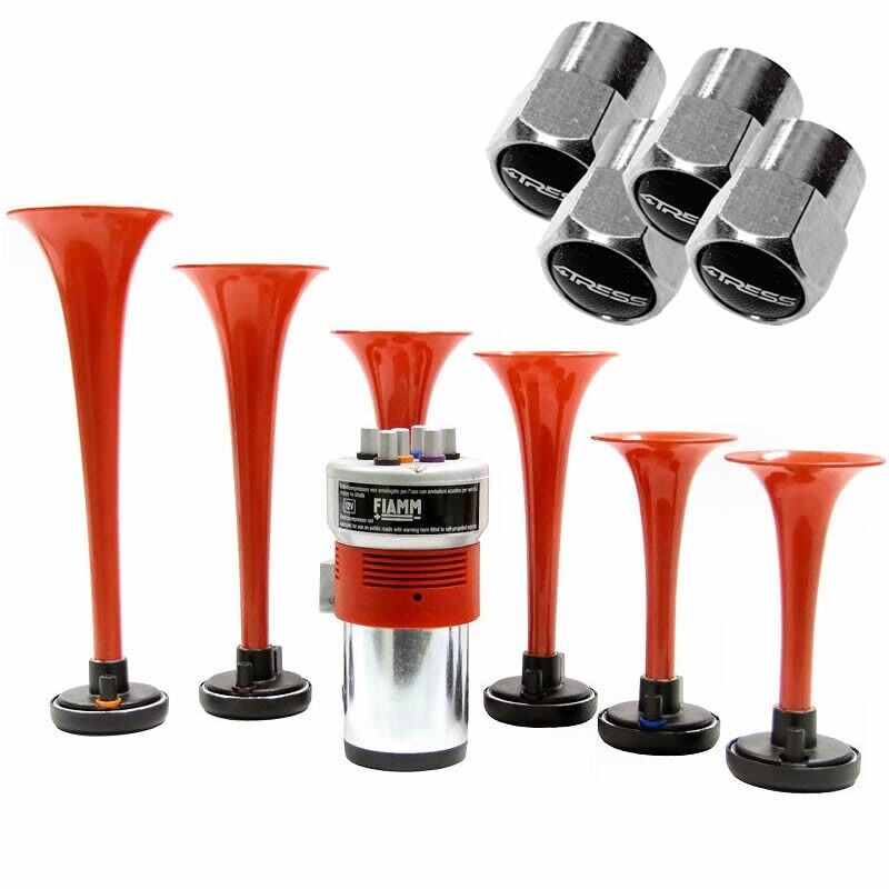 FIAMM Italy 12v Car Van The GodFather Film Tune Sound Musical Air Horn Kit +Caps