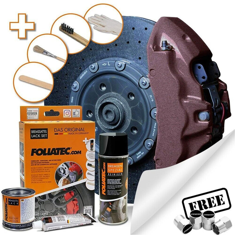 Foliatec Copper 2171 Car Bike Engine Brake Caliper High Temperature Paint Lacquer Kit +Caps