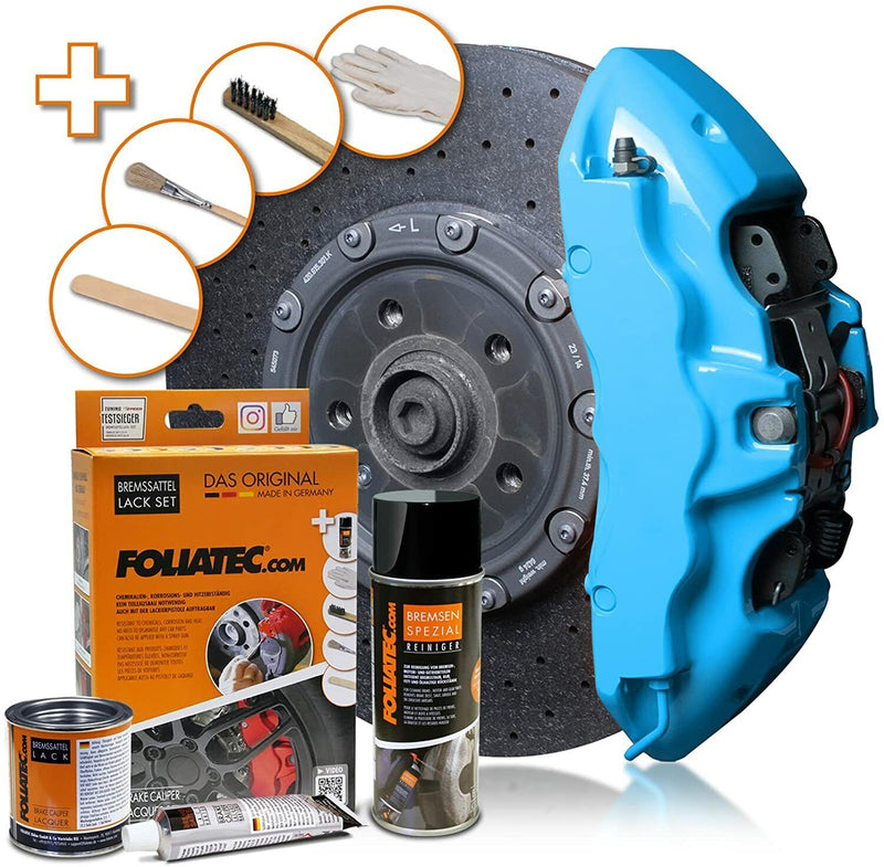 Foliatec Turquoise 2174 Car Engine Brake Caliper High Temp Paint Lacquer Kit +Caps