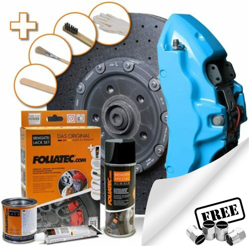 Foliatec Turquoise 2174 Car Engine Brake Caliper High Temp Paint Lacquer Kit +Caps