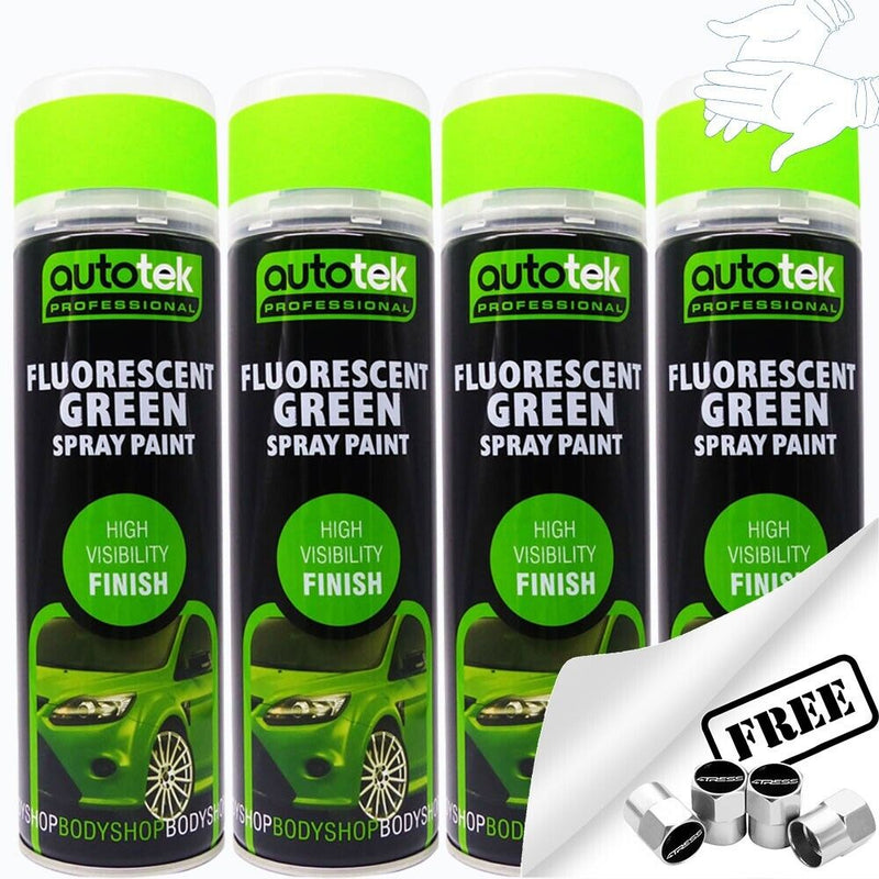 Autotek Fluorescent Green spray Paint 4 cans