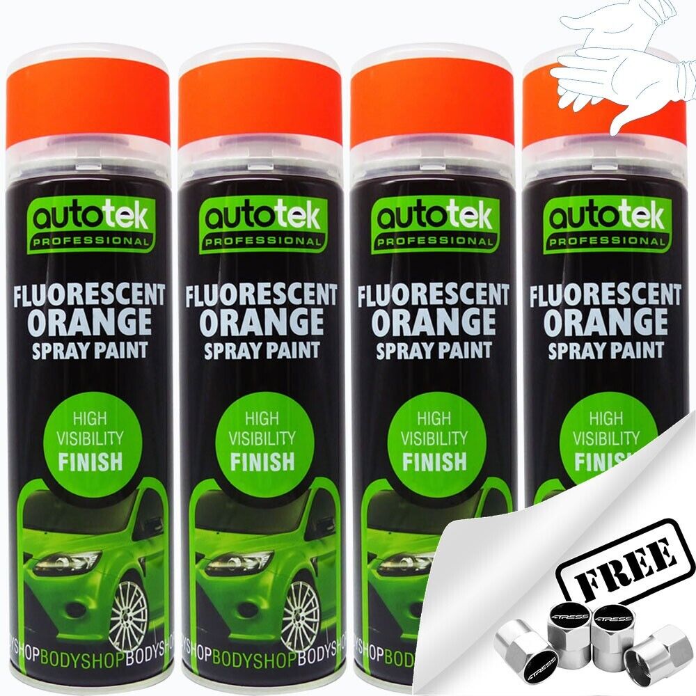Autotek Fluorescent Orange Spray Paint 4 cans