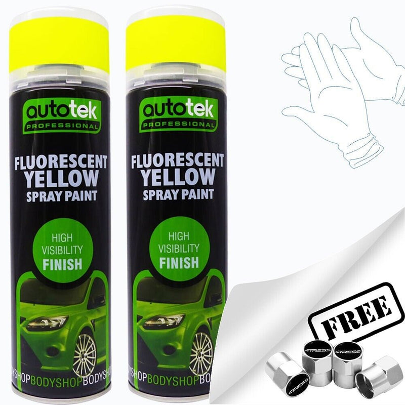Autotek Fluorescent Yellow Spray Paint 2 cans
