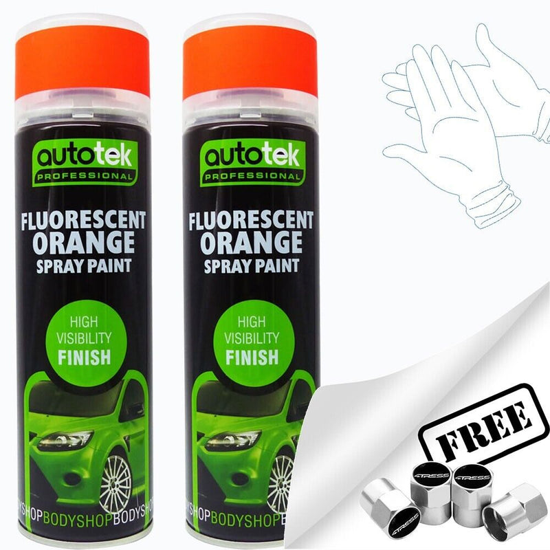 Autotek Fluorescent Orange Spray Paint 2 cans
