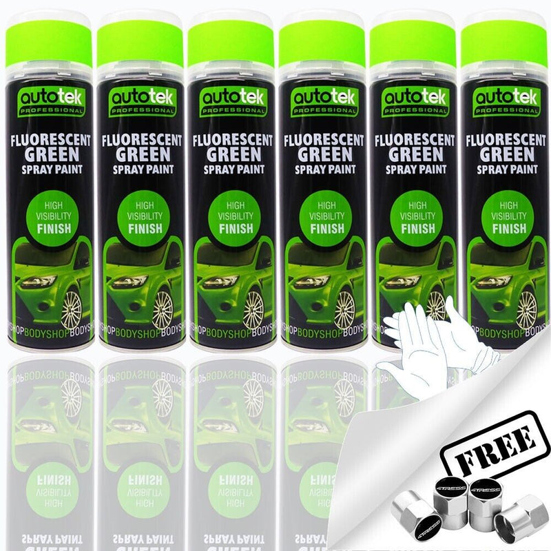 Autotek Flourscent Green Spray Paint 6 cans