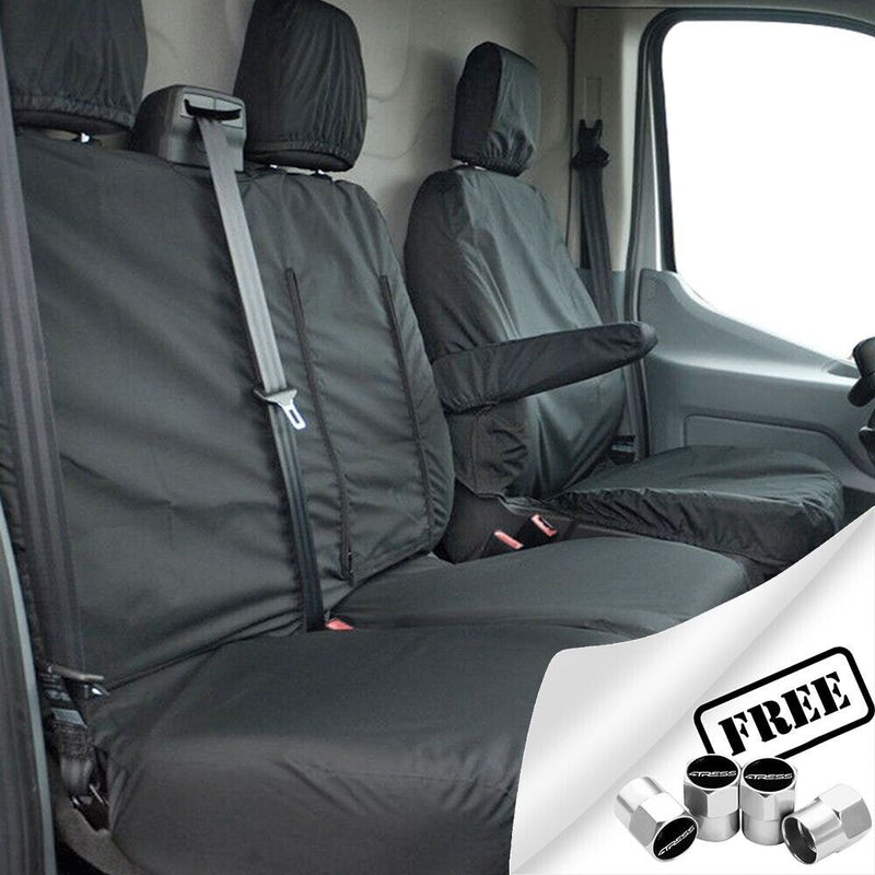 For Volkswagen VW Crafter Van 2010-2017 Tailored Fit Waterproof Seat Covers Set +Caps