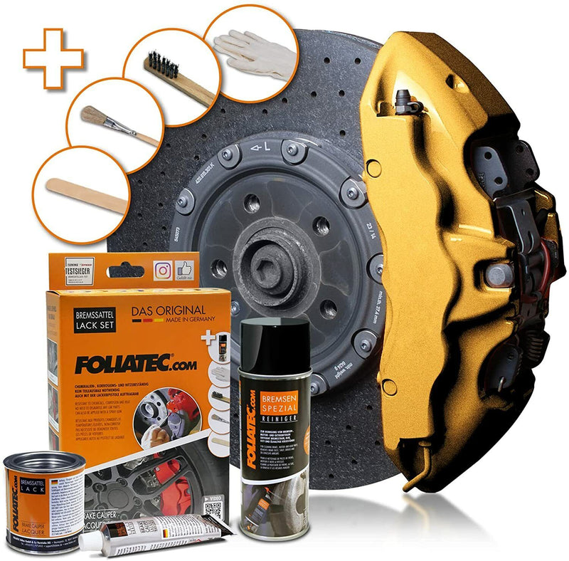 Foliatec Gold Metallic 2165 Car Bike Engine Brake Caliper High Temp Paint Lacquer Kit +Caps