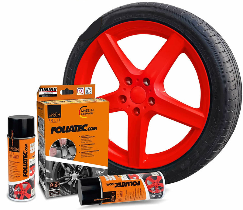 Foliatec Red 2059 Car Alloy Wheels Bike Boat Peelable Protective Film Spray Paint Set +Caps