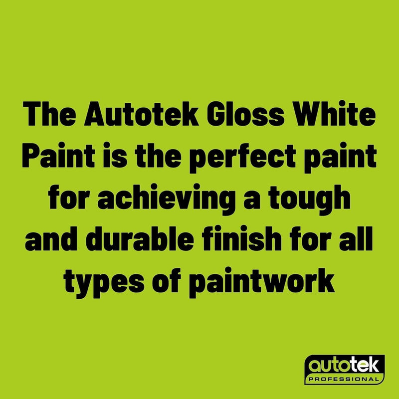 4x Autotek Gloss White Spray Paint Professional Bodyshop Hi Covering Power+G+C