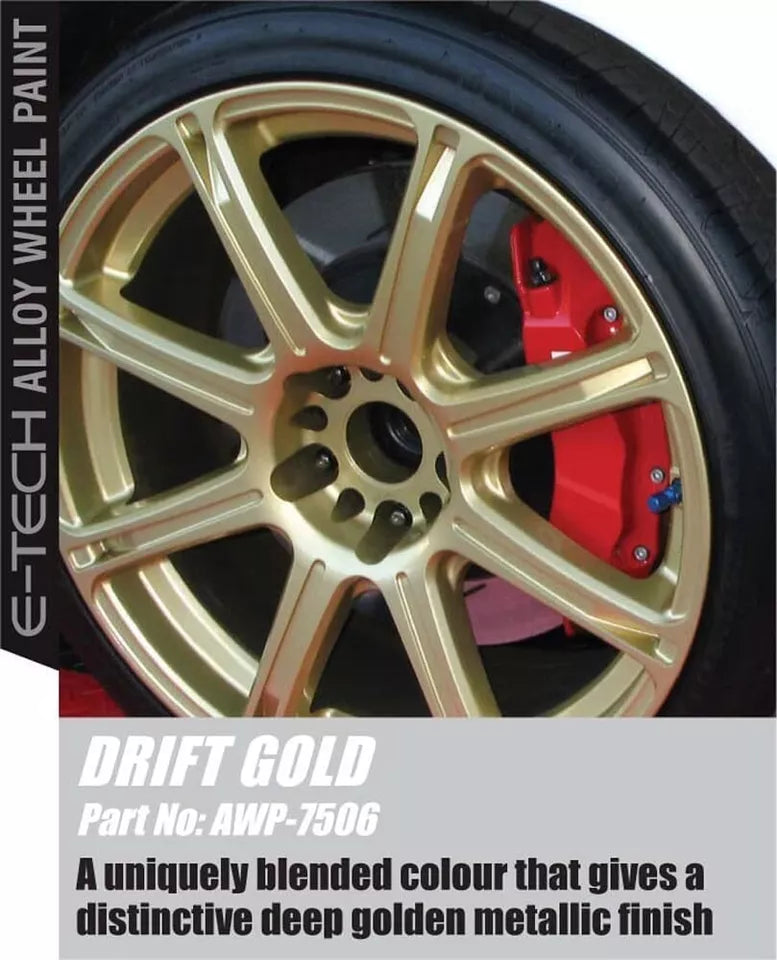 E-Tech GOLD Car Alloy Wheel Spray Paint+Clear Lacquer Refurbishment Deal