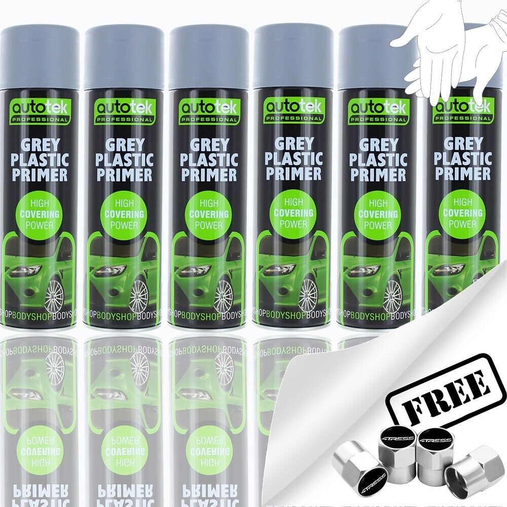 Autotek Grey Plastic Primer Spray Paint 6 cans
