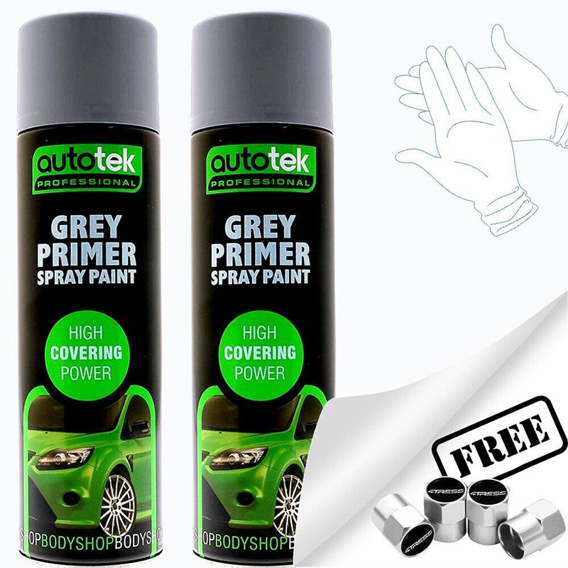 Autotek Grey Primer Spray Paint 2 cans