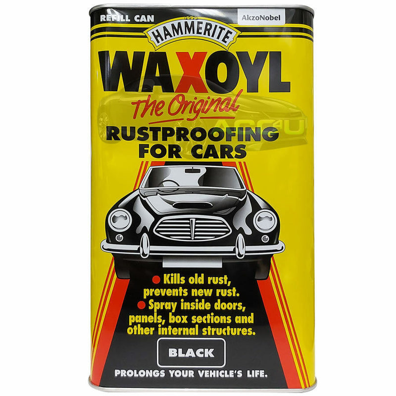 2x Hammerite Waxoyl BLACK Car Underbody Seal Rust Proofing Treatment 5L Can +Gloves