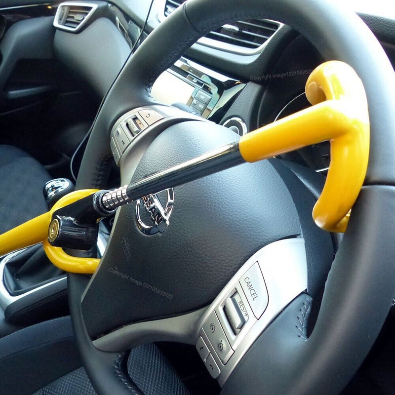 For Nissan Qashqai Car Double Claw Anti Theft High Security Steering Wheel Lock +Caps