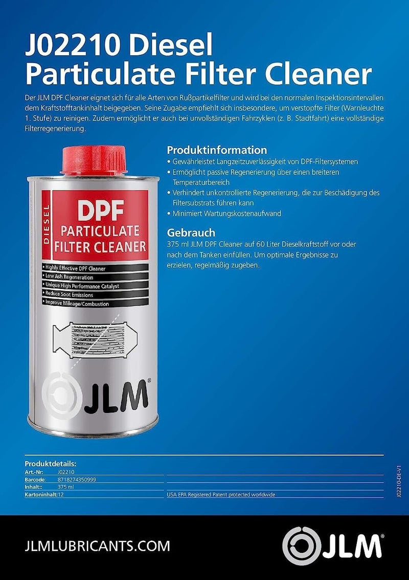 2x JLM Car Van DPF Diesel Engine Particulate Filter Cleaner Fluid 375ml +Caps