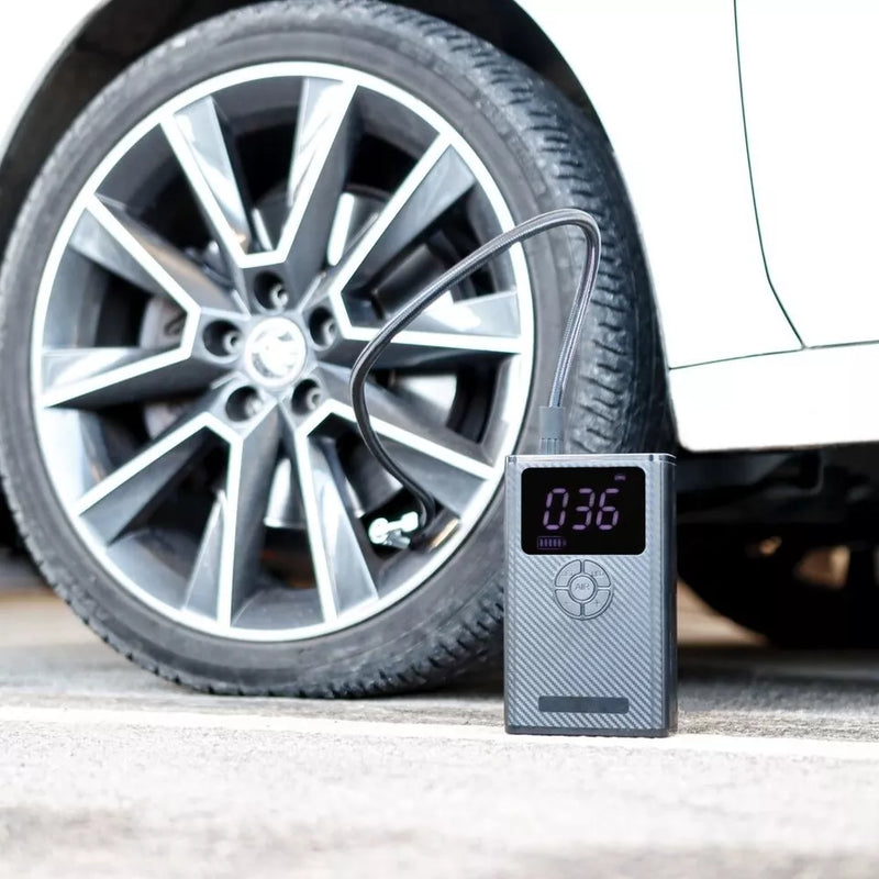 Car Van Battery Jump Starter Air Compressor 12v 800A USB Power Bank + Caps