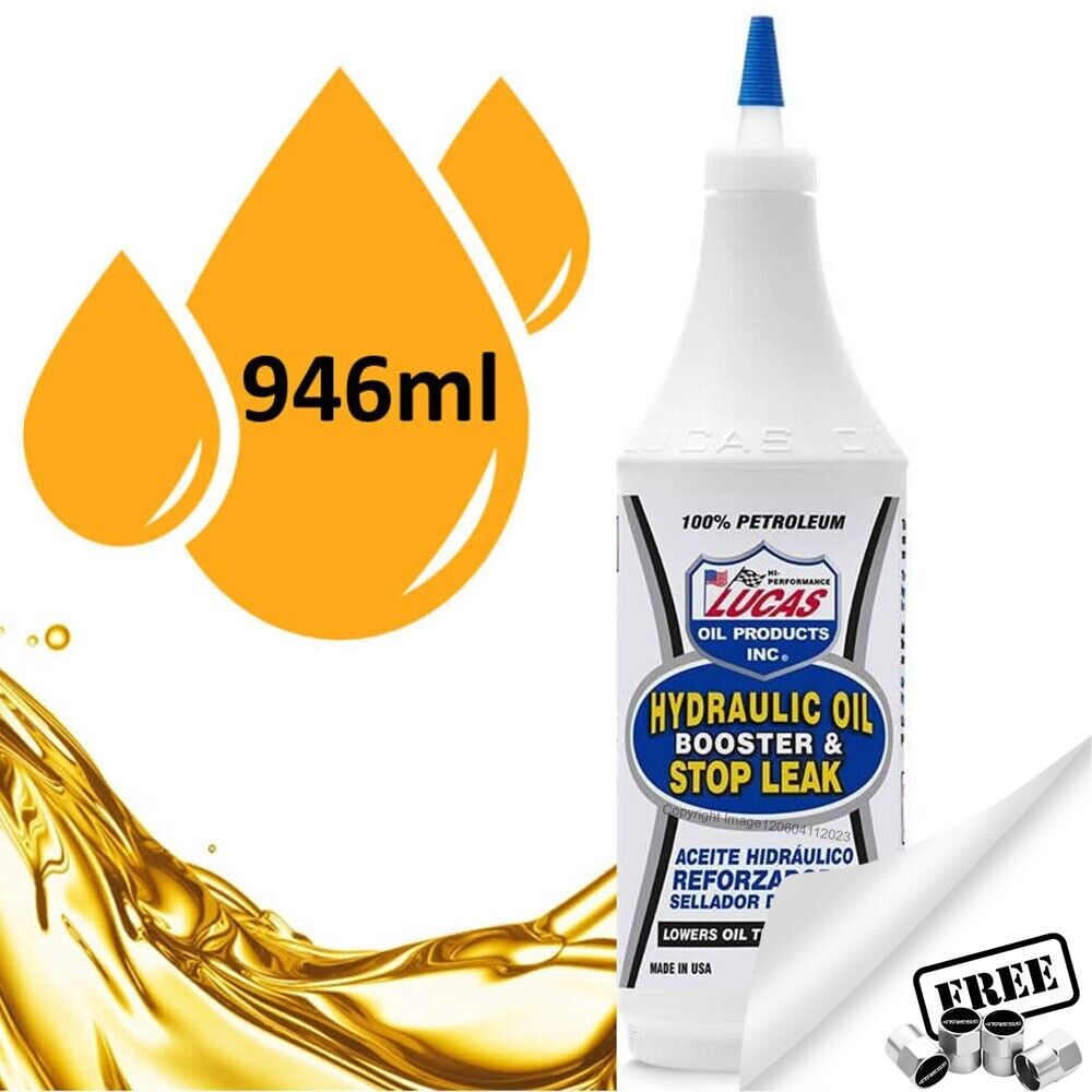 Lucas Oil Hydraulic Oil Booster & Stop Leak Additive 946ml - Reduces Heat & Friction +Caps