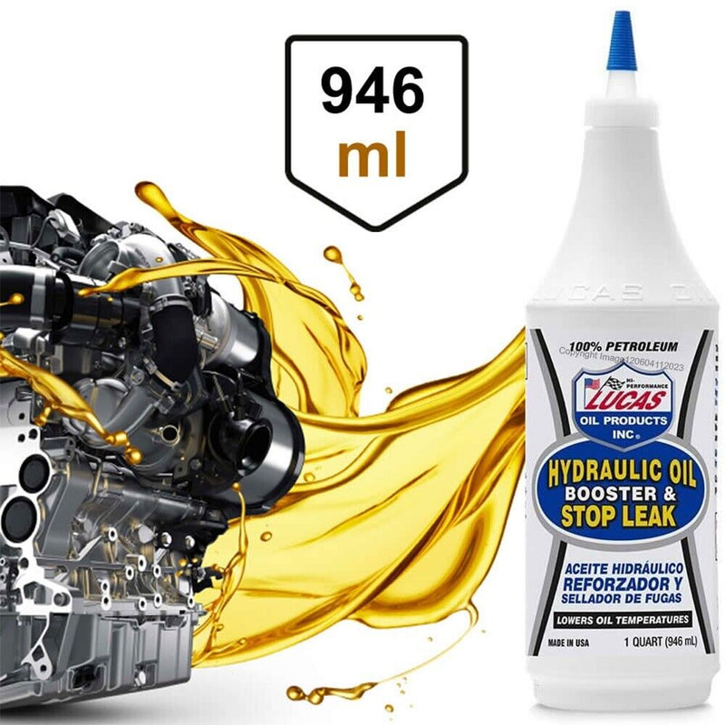 Lucas Oil Hydraulic Oil Booster & Stop Leak Additive 946ml - Reduces Heat & Friction +Caps