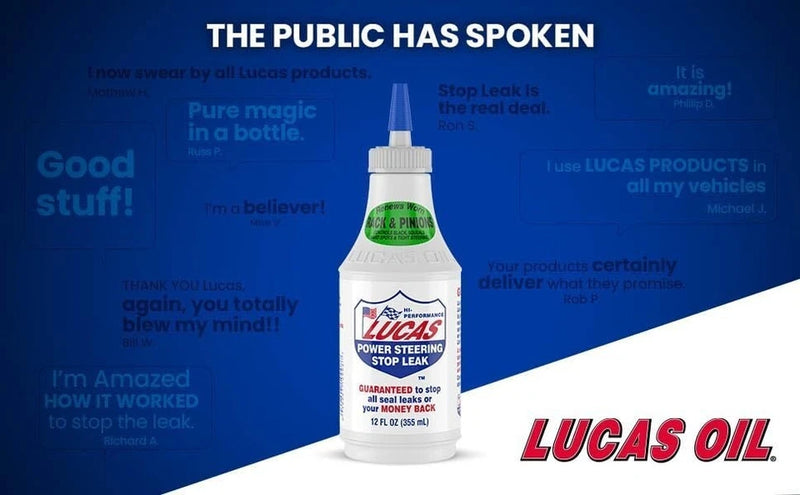 Lucas Power Steering Stop Leak Oil Fix Box Fluid Seal 355ml Car Treatment