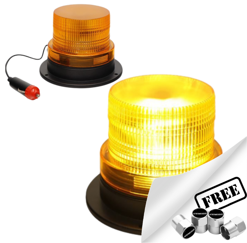 Magnetic LED Amber Flashing Light Warning Beacon 12V/24V for Car Van SWMBL3 +Caps