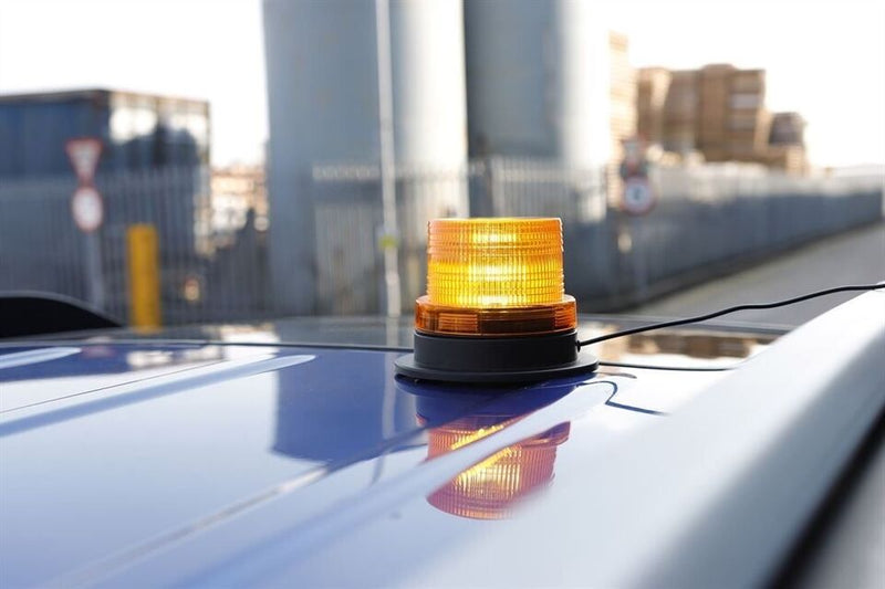 Magnetic LED Amber Flashing Light Warning Beacon 12V/24V for Car Van SWMBL3 +Caps