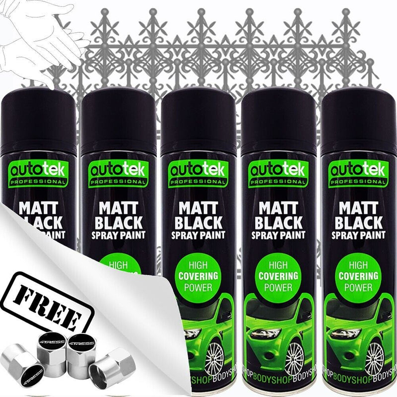 Autotek Matt Black Spray Paint 5 Cans