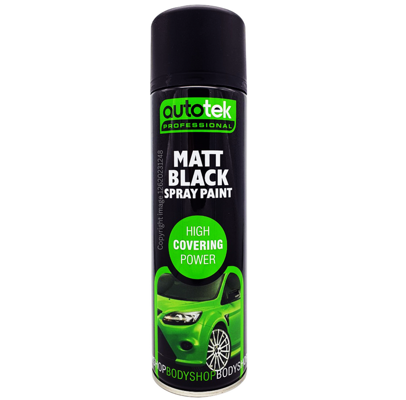 12 x Autotek MATT BLACK Spray Paint Professional Bodyshop High Covering +G+C✅