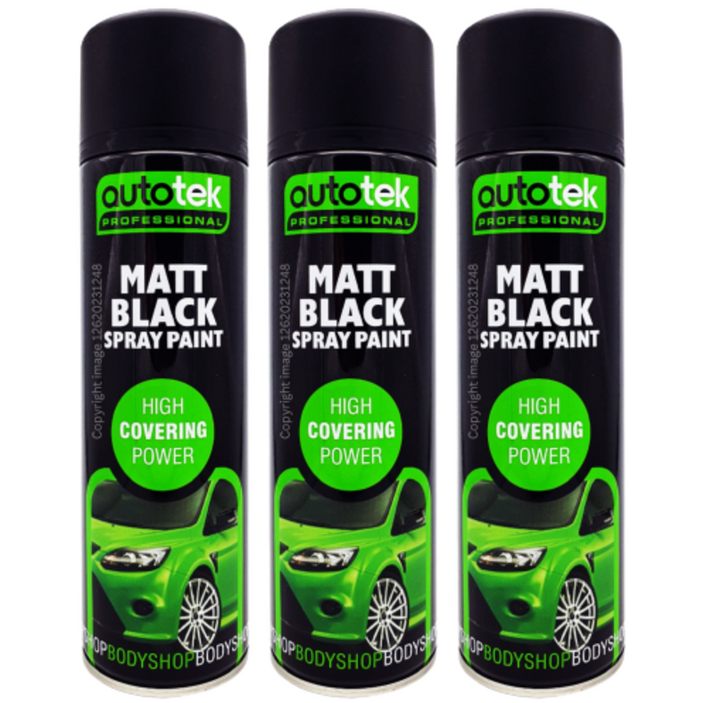 3 x Autotek MATT BLACK Spray Paint For Metal Fence, Gate, Grills, Pipes +G+C✅