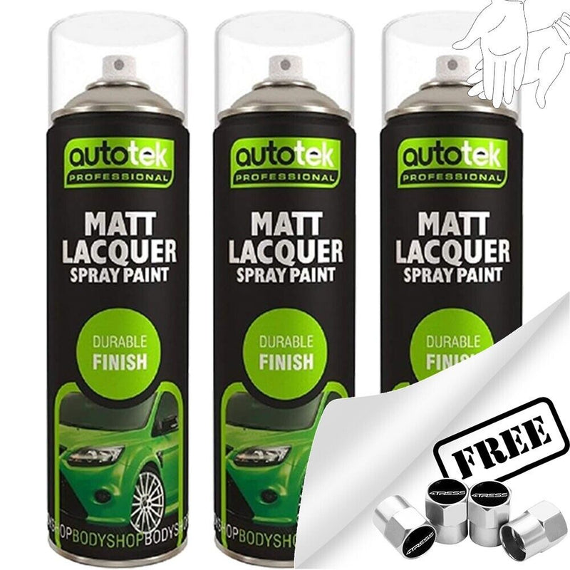 Autotek Matt Lacquer Spray Paint 3 Cans