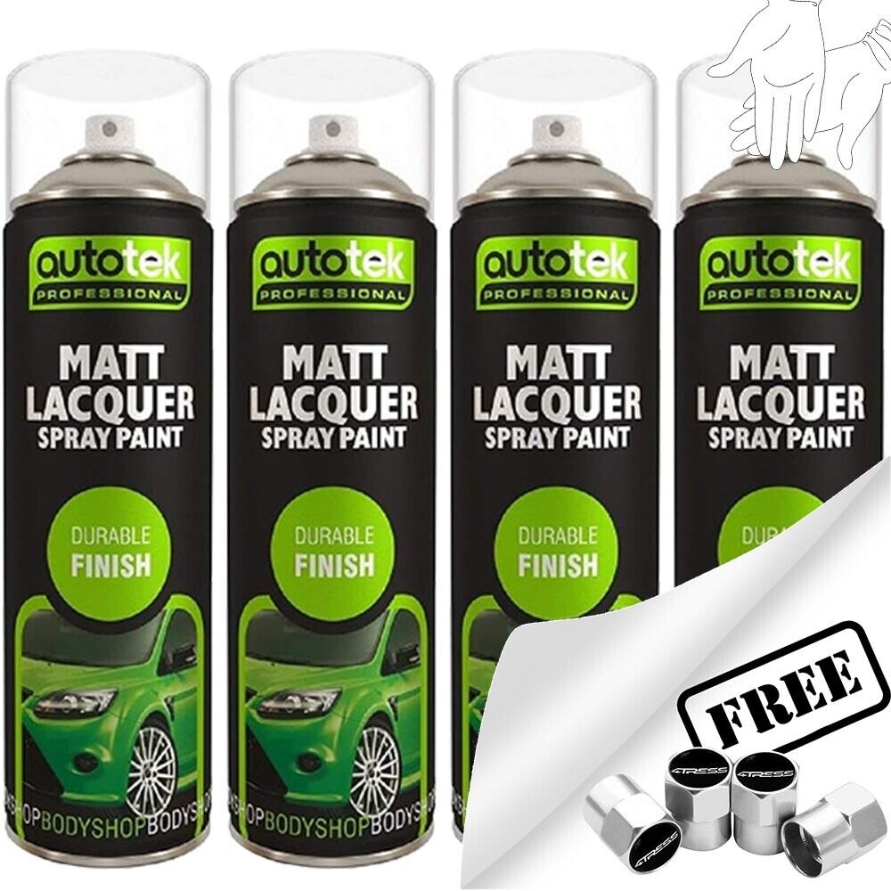 Autotek Matt Lacquer Spray Paint 4 Cans