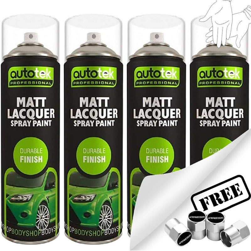 Autotek Matt Lacquer Spray Paint 4 Cans