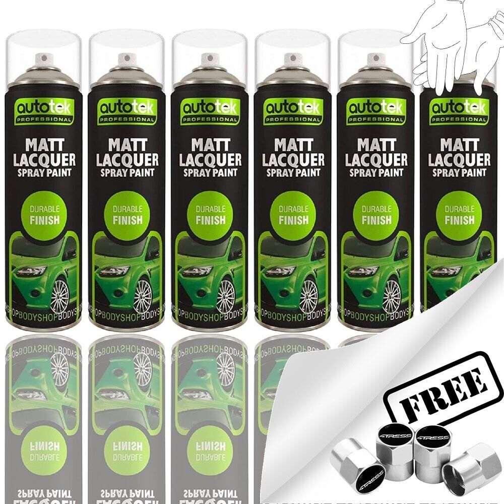 Autotek Matt Lacquer Spray Paint 6 Cans