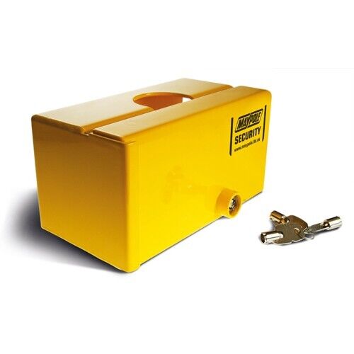 Maypole Portable Stronghold Hitch Security Lock Yellow Strongbox MP5411 +Caps