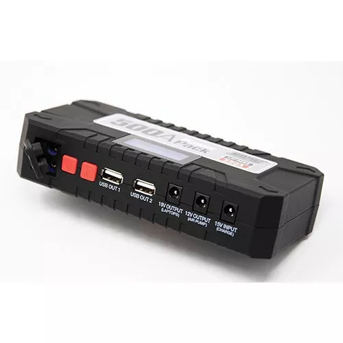 Maypole Portable Lithium Car Battery Jump Starter Power Pack 12V 500A +Caps