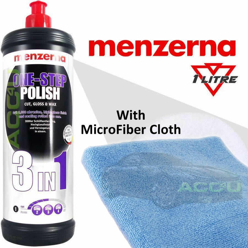 Menzerna 3in1 Car Body Paint One Step Cut, High Gloss & Wax Polish 1 Litre +CL +Caps