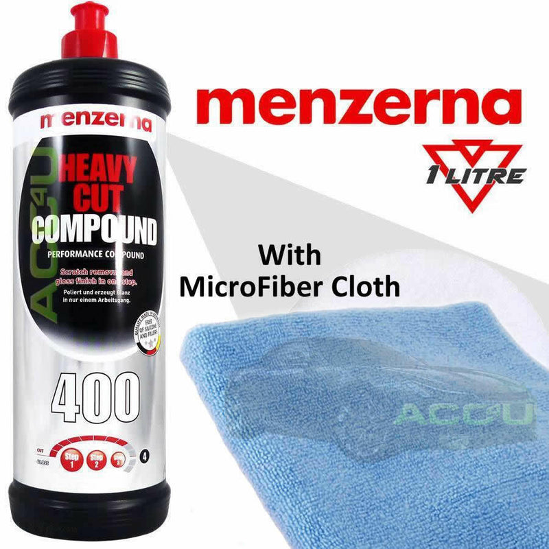 Menzerna 400 Car Body Paint Performance Heavy Cut Rubbing Compound 1 Litre +CL +Caps