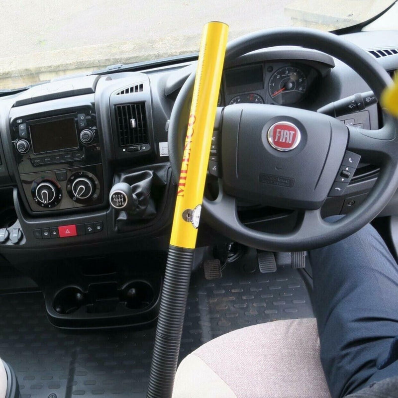 Milenco Commercial Van 4x4 Sold Secure Gold High Security Yellow Steering Wheel Lock +Caps