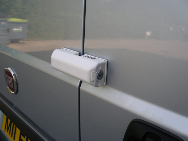 Milenco Van High Security WHITE Door Lock For Sliding Side & Rear Doors +Caps