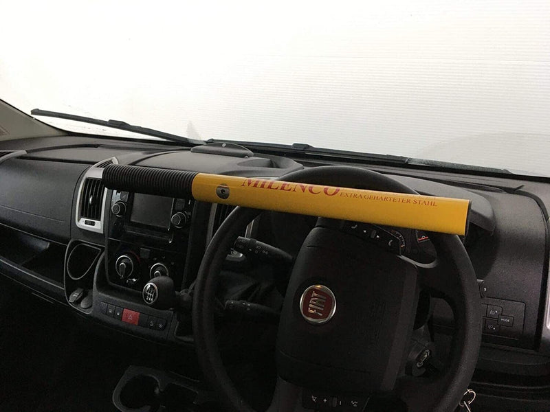 Milenco +Version 4TRESS Design Sold Secure Gold Car Van Yellow Steering Wheel Lock +Caps