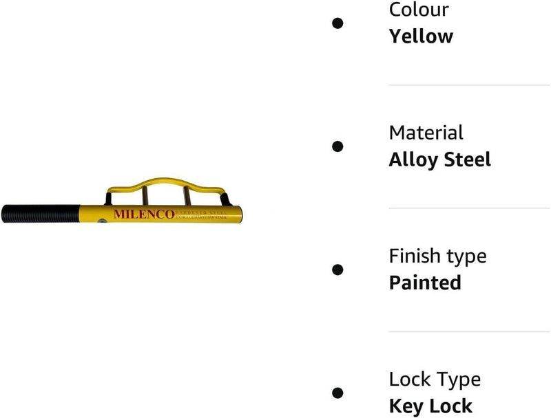 Milenco +Version 4TRESS Design Sold Secure Gold Car Van Yellow Steering Wheel Lock +Caps