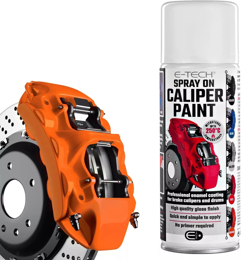 E-Tech Orange Brake Caliper Spray Paint Enamel Coating Aerosol Can 400mL