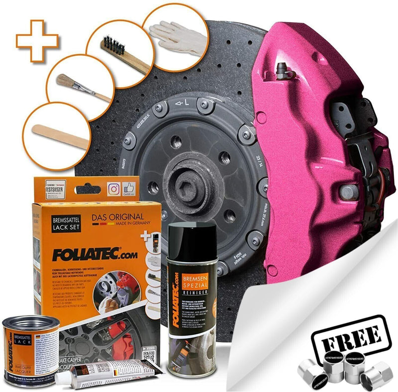 Foliatec Pink Metallic FT2169 Car Bike Engine Brake Caliper High Temp Paint Lacquer Kit +Caps