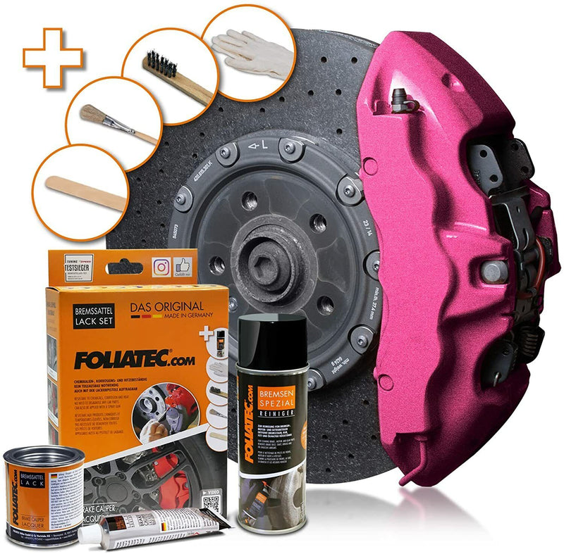 Foliatec Pink Metallic FT2169 Car Bike Engine Brake Caliper High Temp Paint Lacquer Kit +Caps