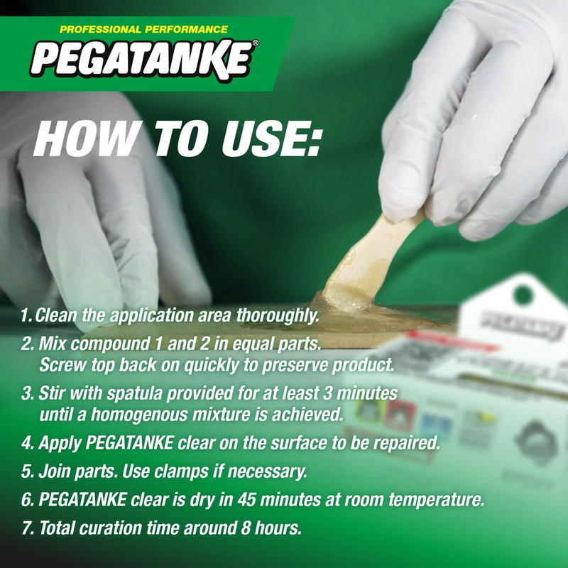 Pegatanke CLEAR Professional Cold Weld 2 Part Super Strong Epoxy Resin Glue Bond