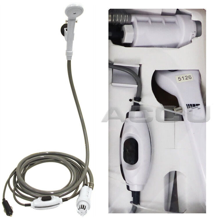 Portable Shower System 12v Car Plug Camping Caravan Outdoor Festivals SWSHO +Caps