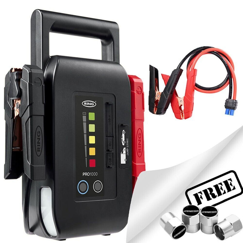 Ring 12v 1000A 10L Car Van Portable Lithium Battery Jump Starter Booster Power Bank +Caps