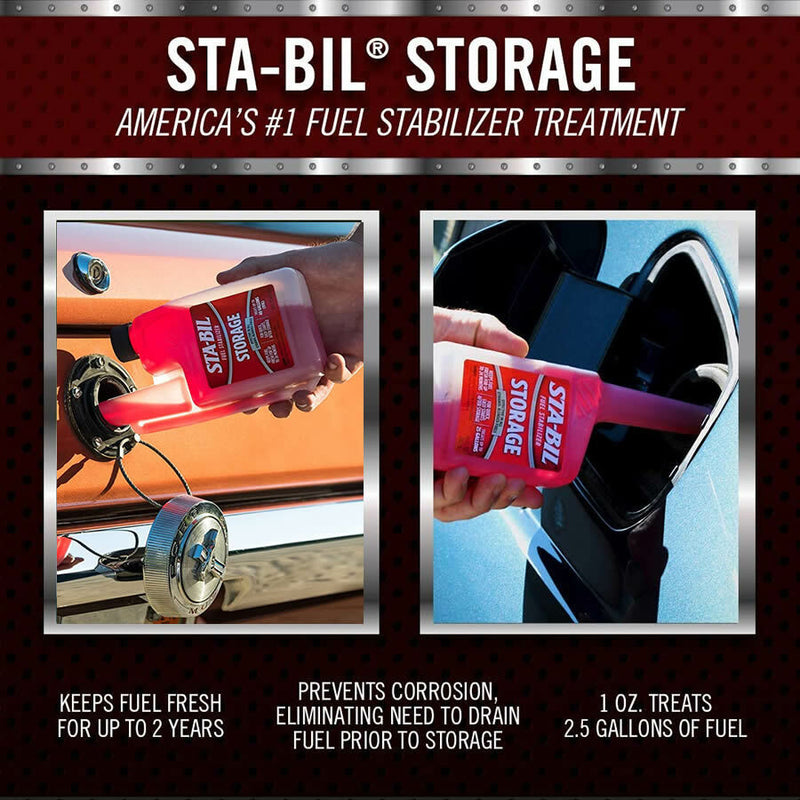 STA-BIL Stabil Petrol Fuel Stabilizer Car Fuel System Storage Treatment 236ml Bottle +Caps