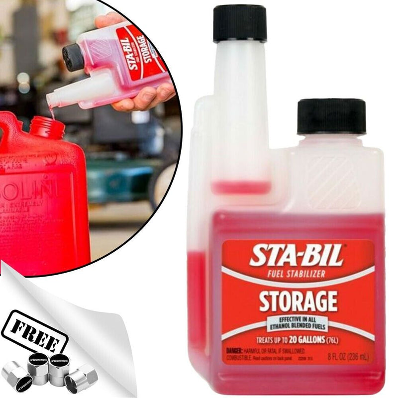 STA-BIL Stabil Petrol Fuel Stabilizer Car Fuel System Storage Treatment 236ml Bottle +Caps