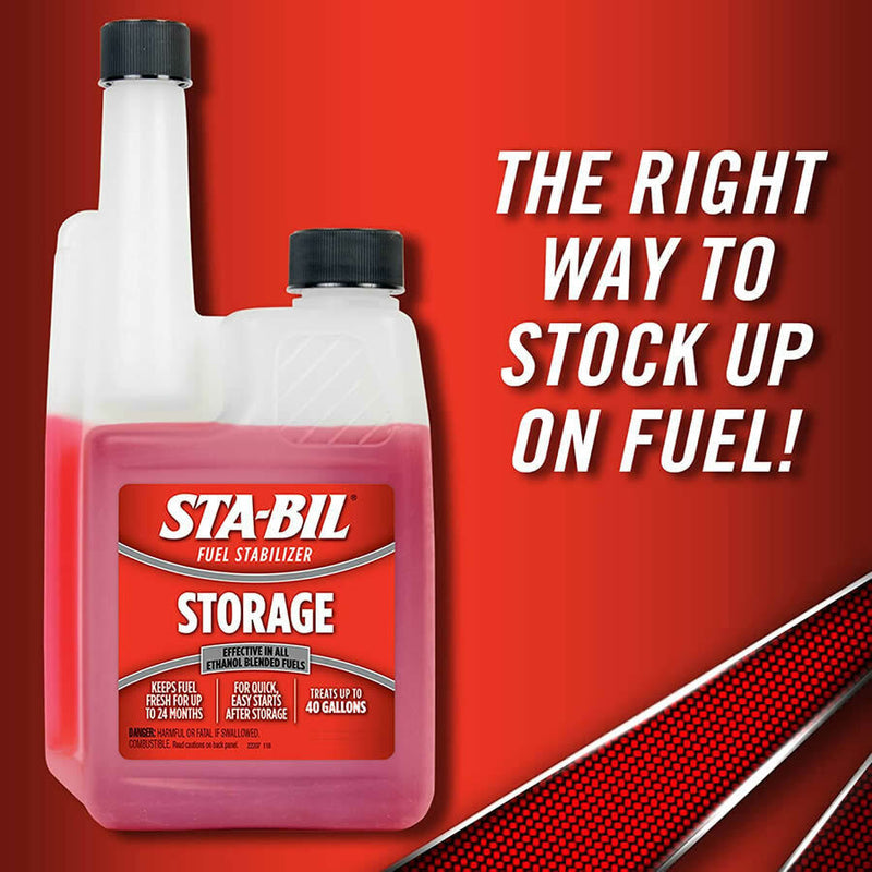 STA-BIL Stabil Petrol Fuel Stabilizer Car Fuel System Storage Treatment 236ml Bottle +Caps